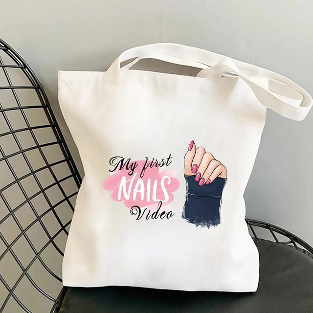 I Do Nail What Is Your Superpower Print Shopper Bag Women Harajuku Book Bag Fashion Large Foldable Shopping Bags Female Tote Bag