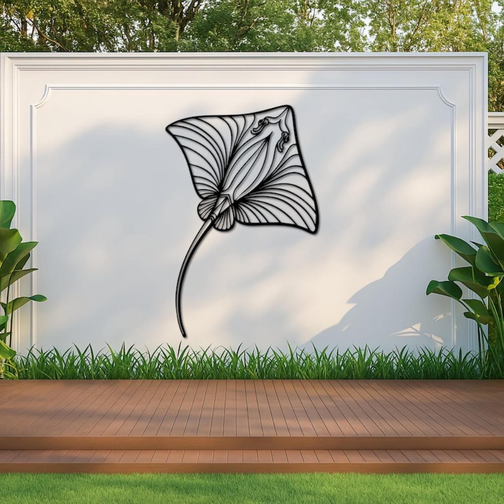 Stingray Metal Wall Art Manta Ray Line Decor Ocean Sea Life Home Coastal Marine Lover Gift