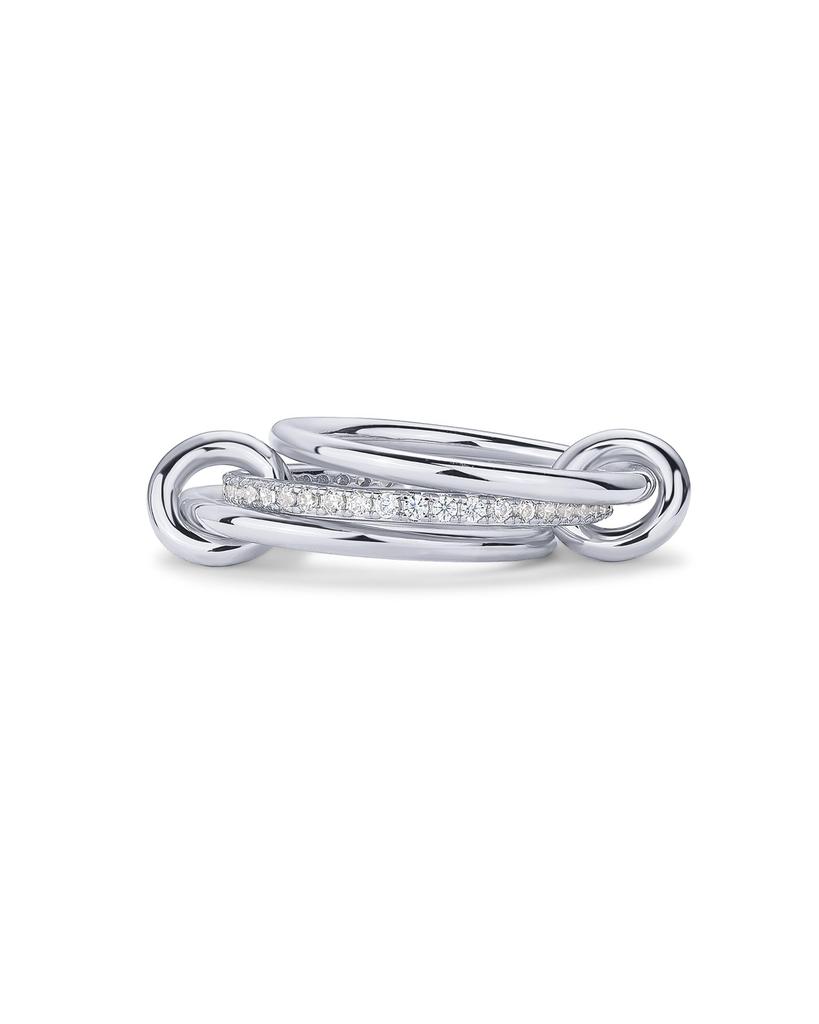 Fashion Gold And Silver Gold-Plated 4 Stackable One-Piece Thick Sparkling Zircon Rings For Women's Party Jewelry Rings