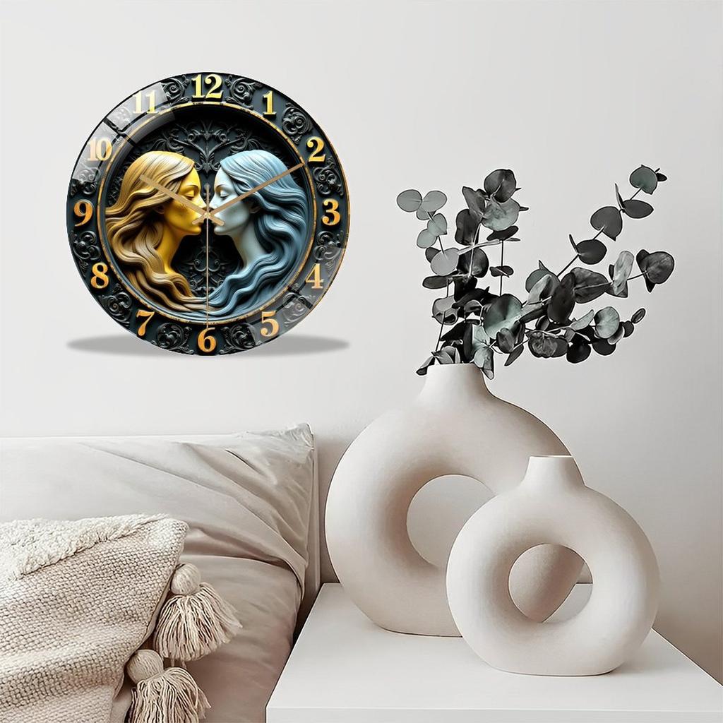 Oversized 12 Inch Round Silent Wall Clock with Non-Ticking Sweep Second Hand