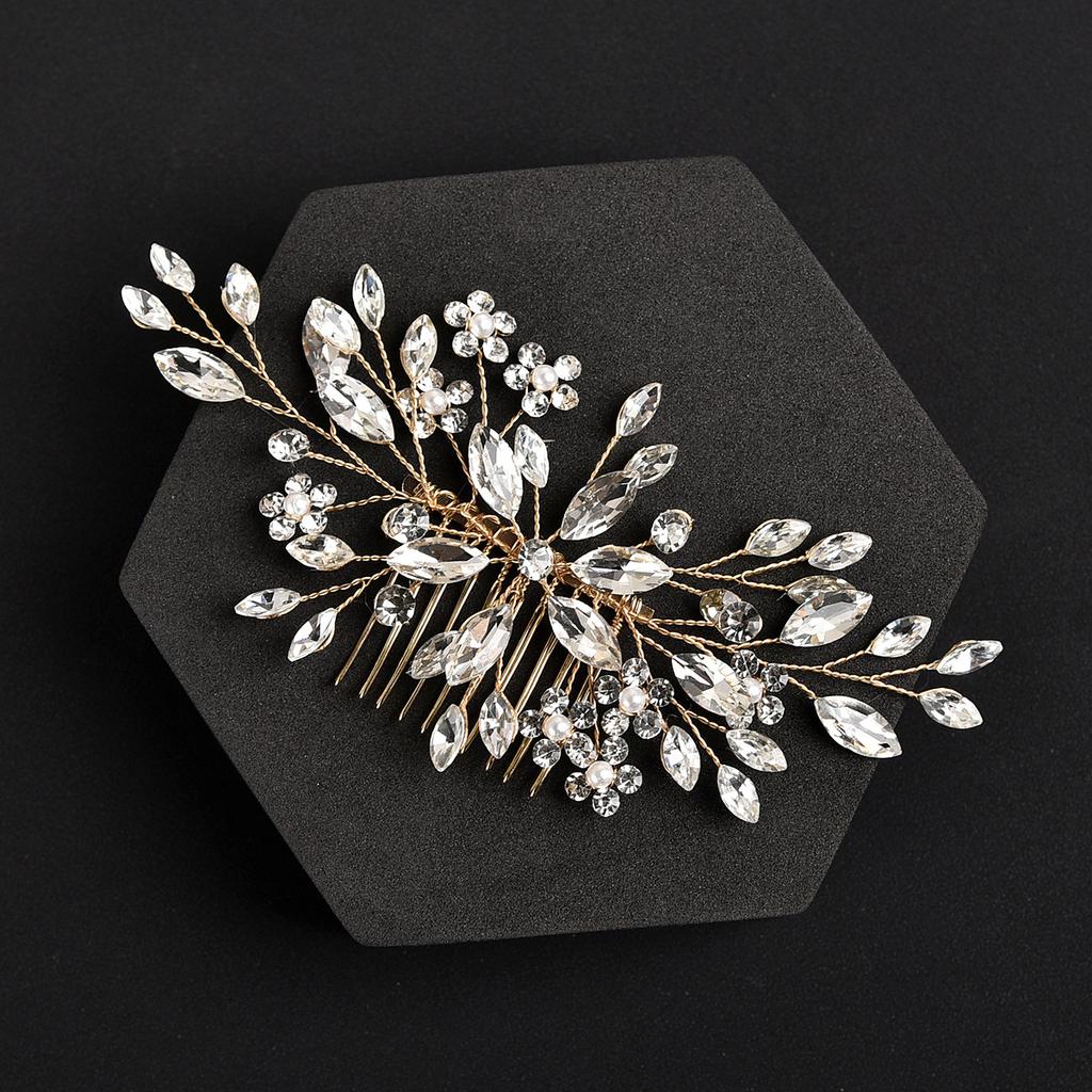 Malang New European and American Style Bridal Headdress Handmade Hair Accessories Inlaid Crystal Comb Wedding Photography