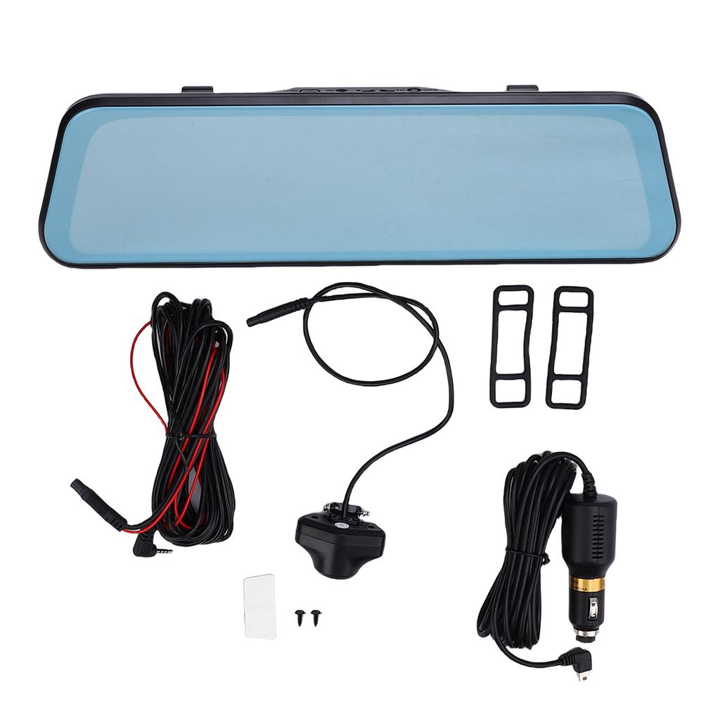 Rear View Mirror Camera 170 degrees  Wide Angle 10 Inch Touch Screen G Sensor Loop Recording 1080P Front Rear Mirror