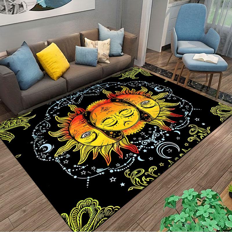 Sun and Moon Cosmic Design Suitable As a Non-slip Mat for the Living Room or Bedroom Sofa