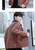 Men's Thick Leather Jacket with Fleece Lining - Lambswool, PU Leather, Lapel Collar, Warm Casual Coat for Spring & Autumn.