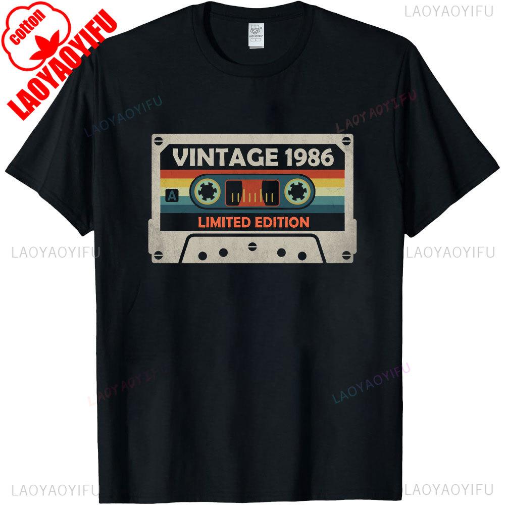 Vintage Made in 1986 40th Birthday 40 Years Old TShirts Summer Graphic Cotton Streetwear ShortSleeve Gifts Tee Men Tops