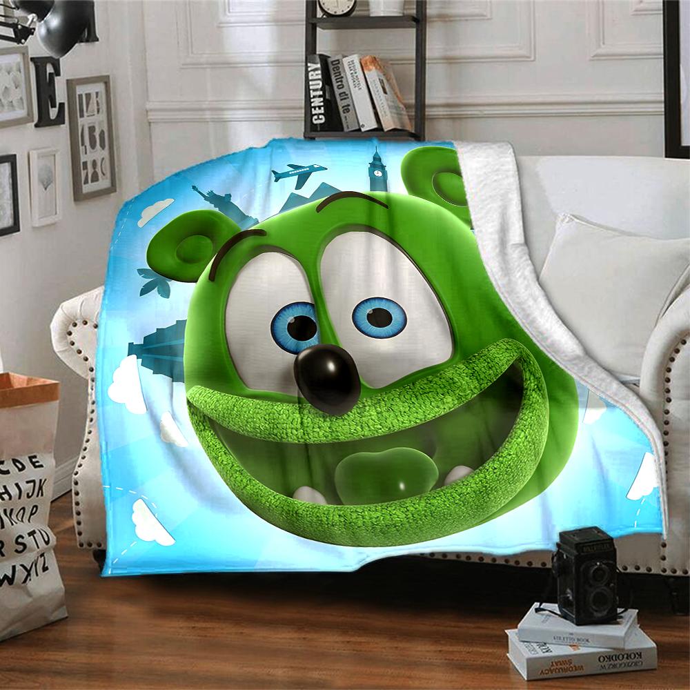 1pc Gummy Bear1 Blanket, Gift, for Men and Women, Soft Blanket, Good for Sofa Bed Couch Travel, Lightweight Flannel Blanket
