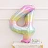 1pc 40inch Pastel Rainbow Number Foil Balloons Star Sky Gradient Digital Balloon Kids Birthday Party Decorations Helium Ball