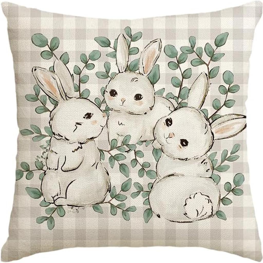 New Spring Fresh and Beautiful Linen Pillowcase Sofa Bedside Plant Flower Pillow Cushion Cover
