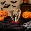 Halloween Skeleton Decoration Piece Couple And Hand Ornament, with Rose Base, Durable Hands Heart Ornament Resin Gothic Skull Wedding Decor, for Home