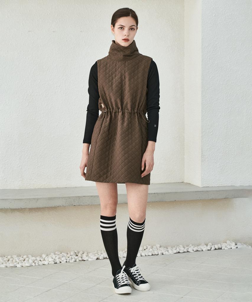 AIMSWING+8 Turtleneck Jacquard Dress (Brown)
