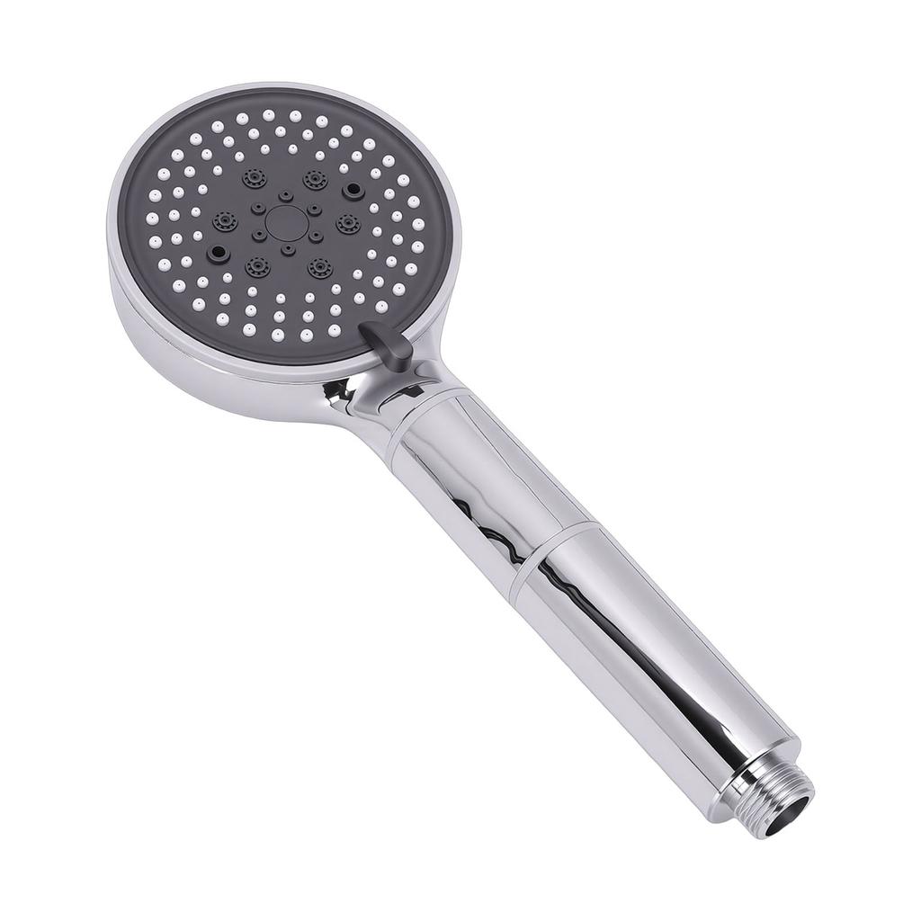 Silicone Shower Head High Pressure Double Sided Massage Shower Head with 6 Spray Modes for Home Bathroom Silver