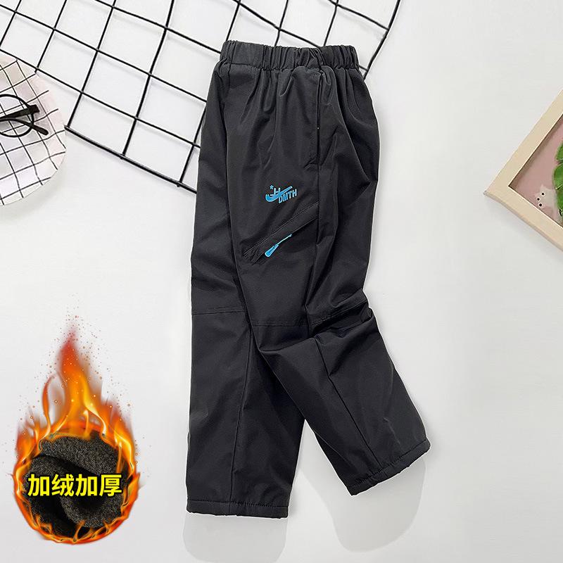 Kids Fleece Lined Windproof Warm Outdoor Casual Sports Pants For Boys And Girls