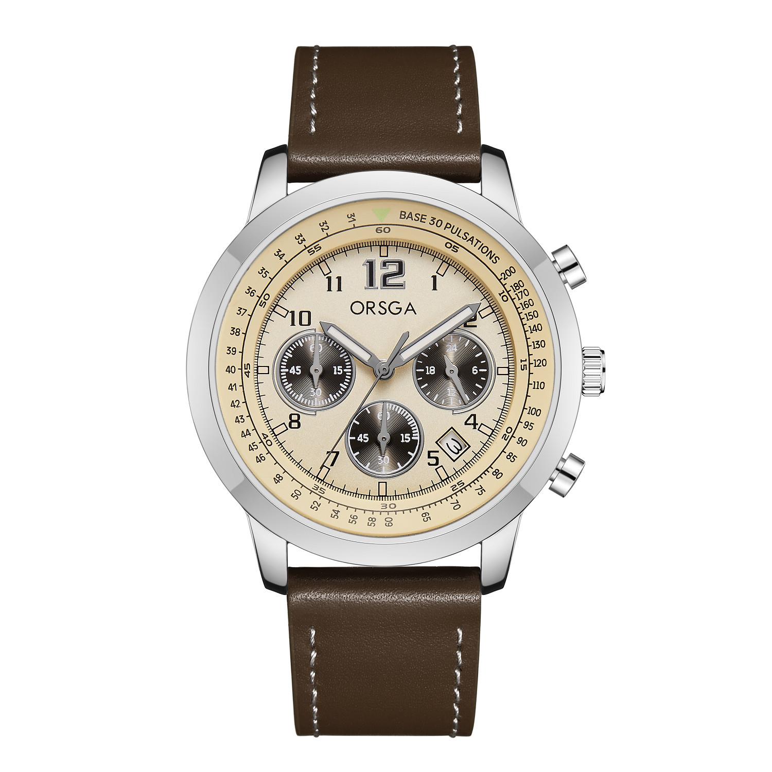 

Мужские многофункциональные кварцевые наручные часы из нержавеющей стали, водонепроницаемые, с датой, хронографом, спортивные часы для мужчин, reloj hombre brown leather бежевый