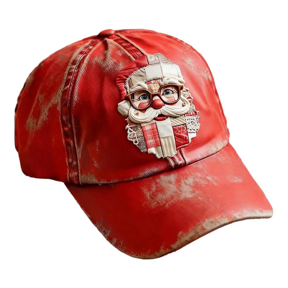 Red Baseball Hat Merry Christmas Twill Headwear Print Soft Sun Protection Ball Hats For Women Men Holiday Golf Christmas Gifts