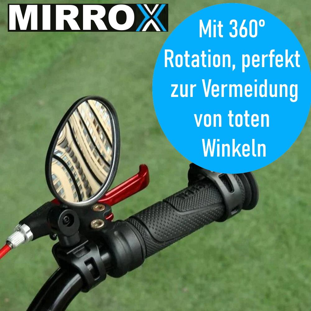 MIRROX Zpětné zrcátko na kolo Zrcátko Řídítka Univerzální e-bike Nastavitelné o 360°