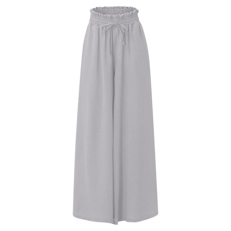 New Summer Women's Wide-leg Trousers Elastic Belt Wide-leg High-waist Long Skirt Pants Women