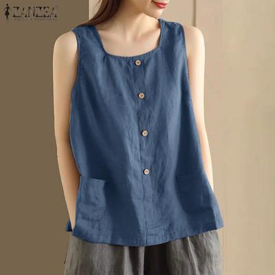 Women Casual Square Collar Sleeveless Summer Tank Tops