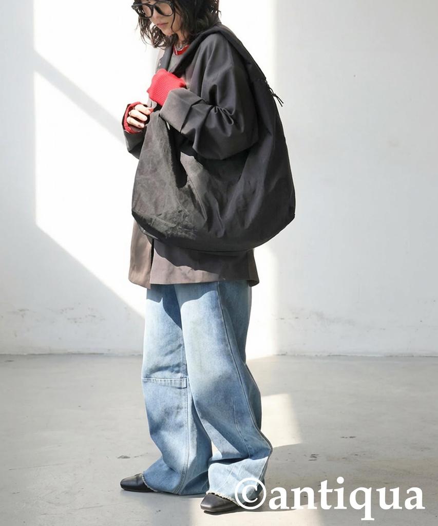 Antiqua Dames Grote Capaciteit Hobo Schoudertas, AJ-01961 05, Zwart