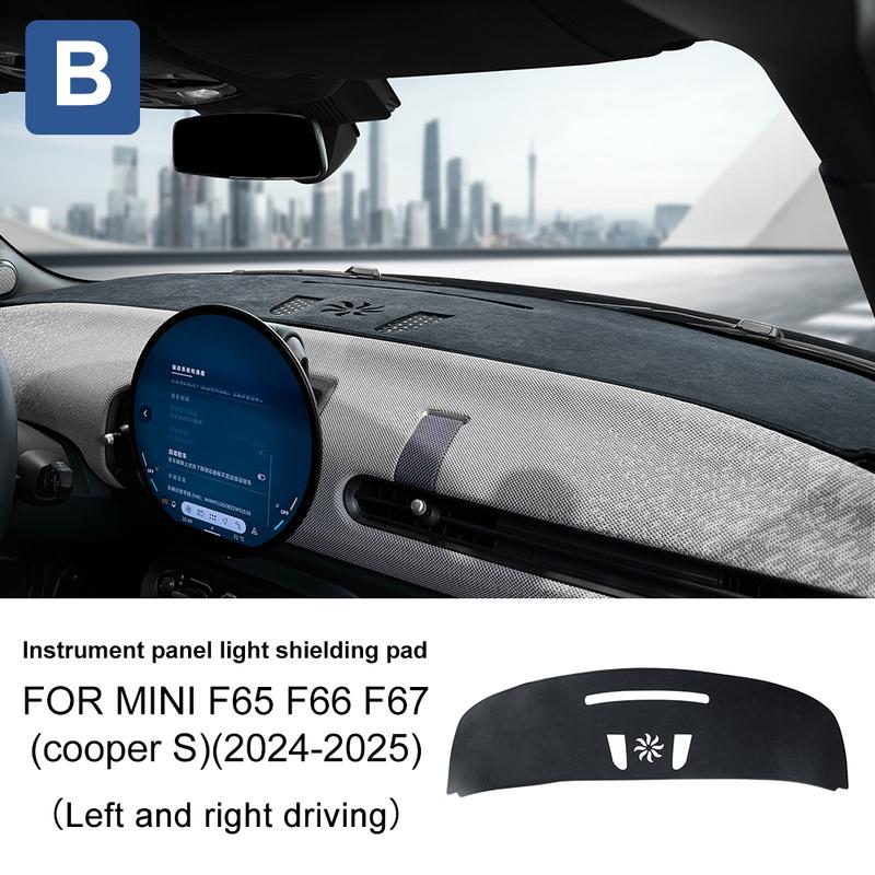 Dashboard Mat for BMW Mini Cooper S F65 F66 F67 2024 2025 Anti-UV Center Console Premium Flannel Mat Protector Pad Sunshade