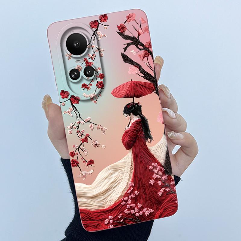 

Для Oppo Reno 10 Pro 5G Чехол Простота Цветок Funda Защита Камеры Жидкий Силикон Мягкая Задняя Крышка Для Oppo Reno10 Pro Чехлы Oppo Reno10 Pro