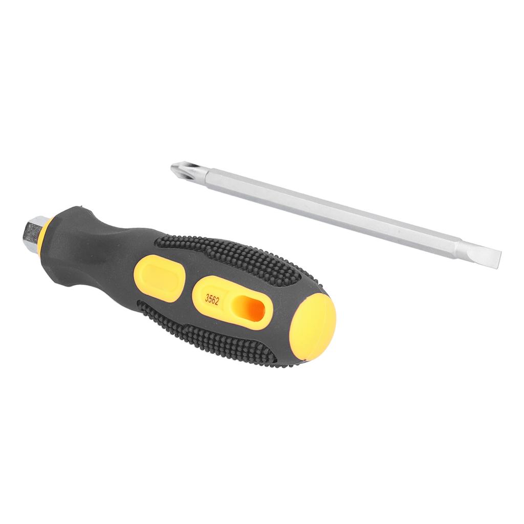 Dual Purpose Magnetic Screwdriver Slotted Cross Bit Metric Anti Slip Shank Portable Hand Tool