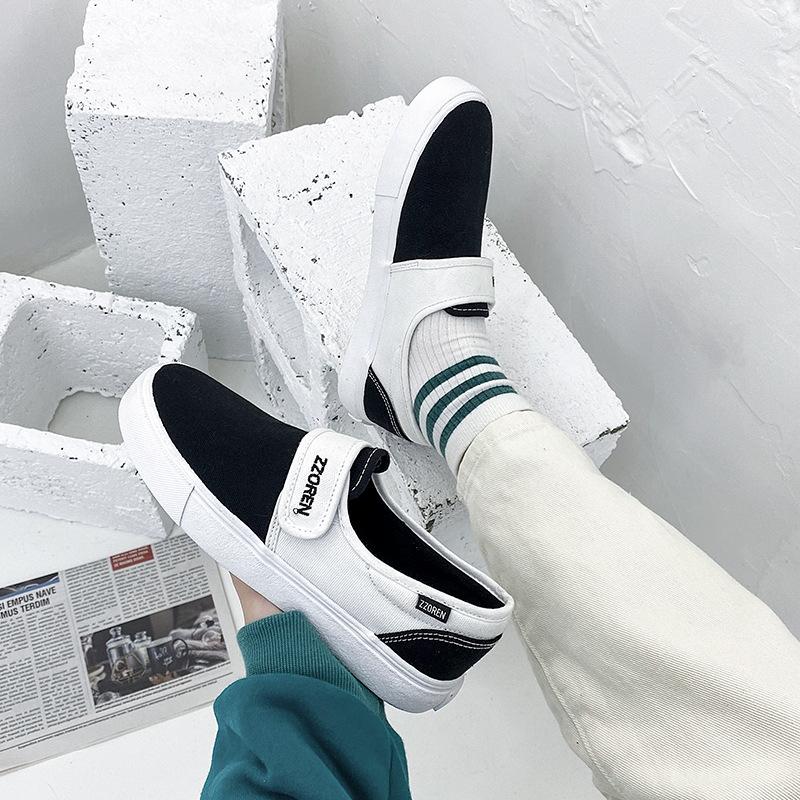 

Мужские туфли с низкой посадкой на липучке, женские туфли, парусиновые туфли, одинарные туфли 46