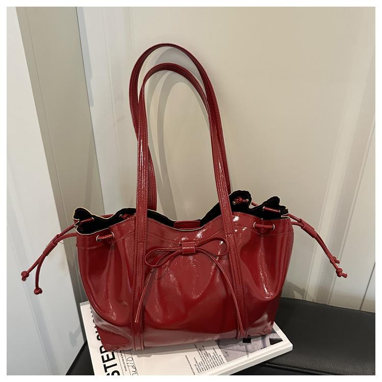 Drawstring Bow Commuting Armpit Tote Bag Large Capacity Versatile Shoulder Bag Temperament Women's Bag
