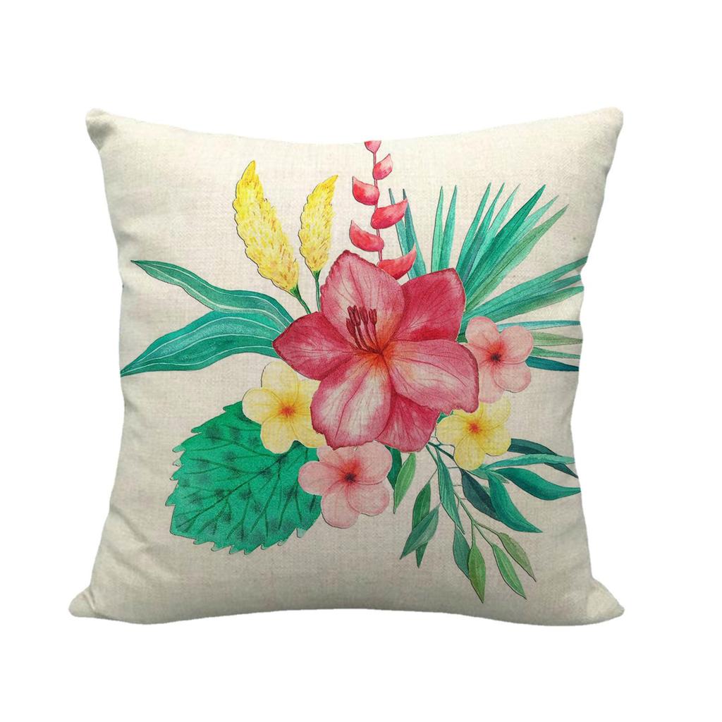 Adorable Flamingo Watercolor Flowers Digital Printing Short Plush Pillow Covers For Car Sofa Office Cushion Cover Home Goods