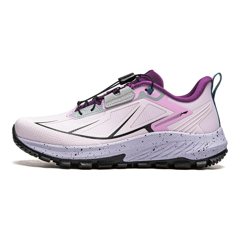 Li Ning Kids Outdoor Comfortable Versatile Low-Top Running Shoes Kids Sneaker Light-Mist-Purple Light-Blue-Purple YKFU104-4