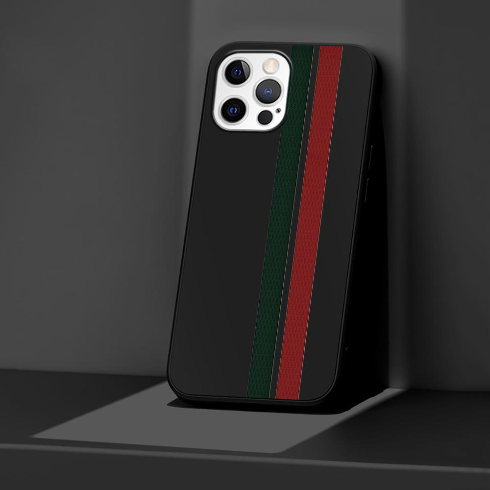 

Чехол для телефона Apple iPhone 14 11 13 Pro Max 12 Mini XR 7 8 + SE 2020 XS 6 6s Plus Sports Brand Stripes Silicone Black Cover iPhone 6(6s)