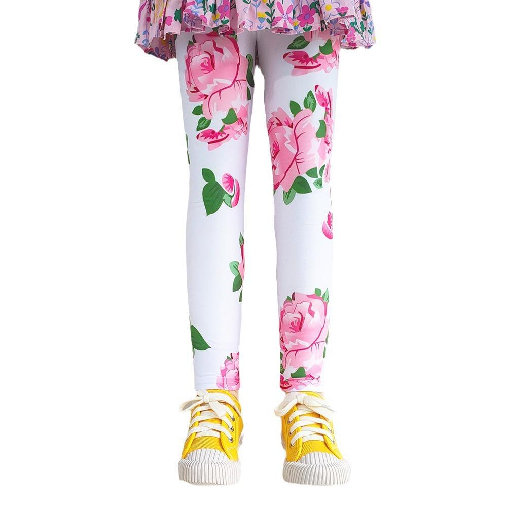 Kids' Spring/Summer Printed Milk Silk Stretch Base Layer Pants