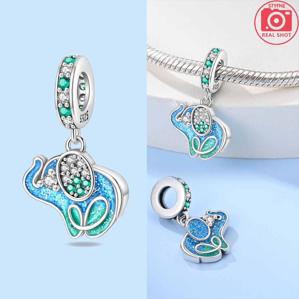 Original Copper Charms Blue Wings Butterflies Moon Stars Seahorses Beads Fit Bracelet Women Diy Anniversary Jewelry Gift