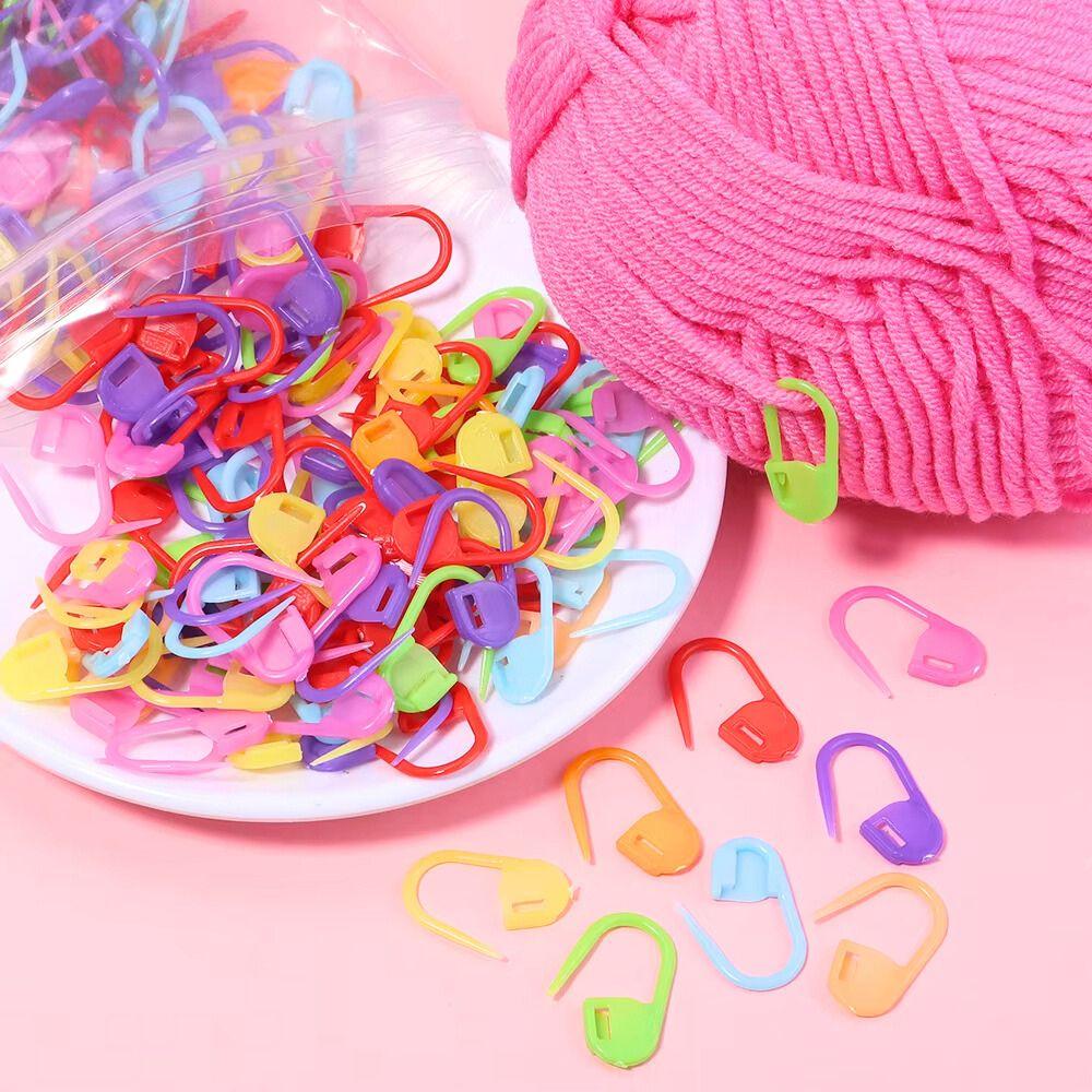 300pcs Plastic Color-mixing Knitting Markers Lock Type DIY Safety Snap-type Pin Marking Counter Sewing & Knitting Supplies YMY