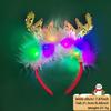 Unique And Colorful Christmas Antler Headband With Soft Plush And Lights For Creative Outfits Party