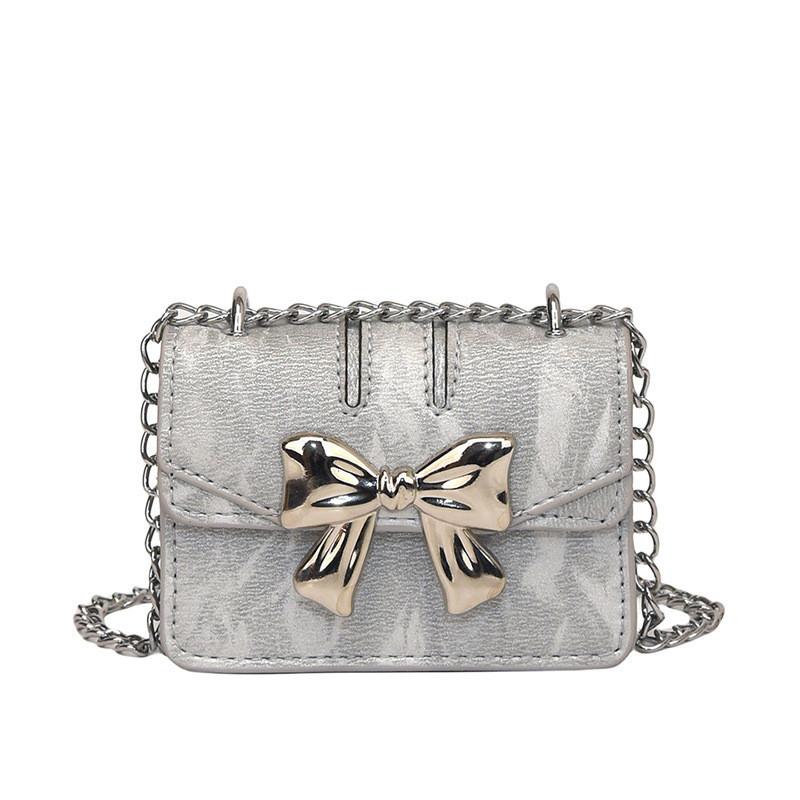 

Stylish Mini Bowknot Crossbody Bag For Kids With Breathable Fabric In Multiple Colors серебряный