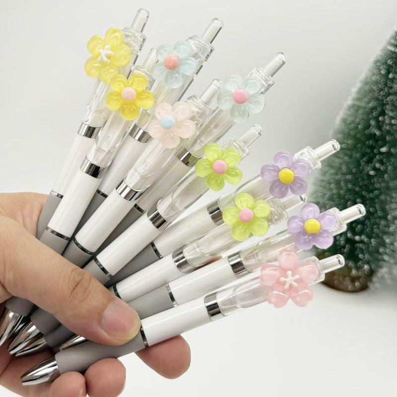 12Pcs Cute Tulip Neutral Pen 0.7mm Quick Drying Student Notes Neutral Pen Stationery Writing Pen Kawaii School Supplies