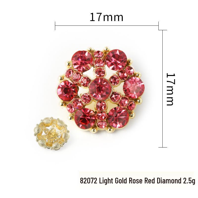 Luxury Rhinestone Metal Retro Buttons - Colorful Hollow Diamond Design with Alloy Base, Decorative Accessories