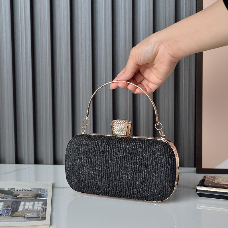 Rose Gold Folds Banquet Clutch Purses for Women Wedding Cocktail Party Evening Bag Shoulder Crossbody Handbag Sequins Clutches