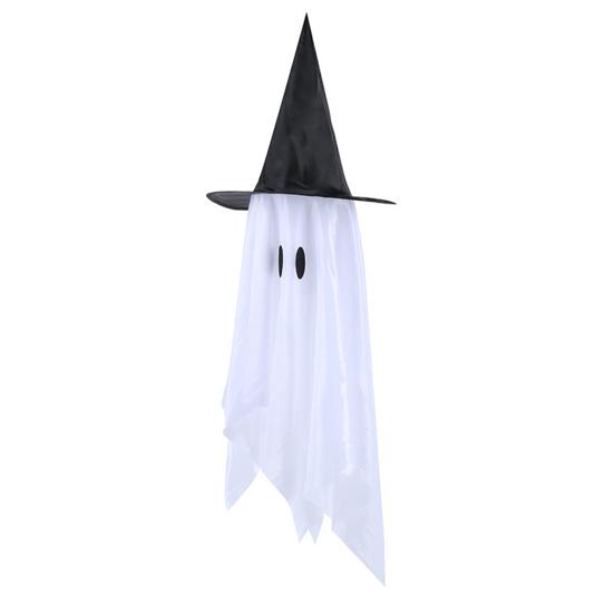 Halloween Hanging Decoration Outdoor Hanging Pumpkin Ghost with Witch Hat for Outside Yard Porch Lawn Tree Decor