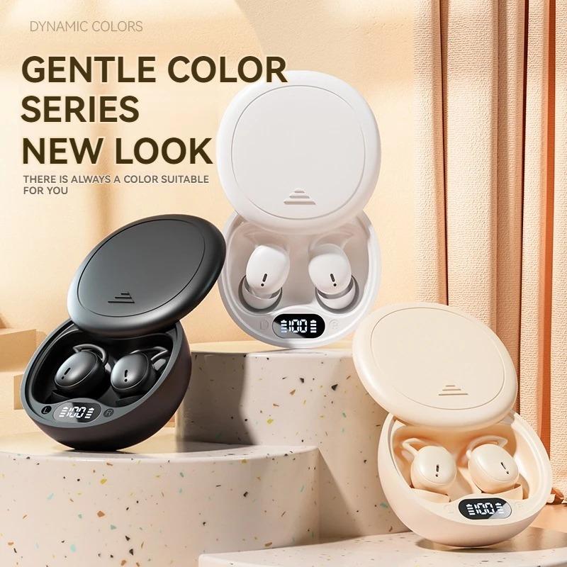 Sleep-Optimized M73 TWS Bluetooth Earphones - 60Hrs Ultra-Thin Design for Side Sleepers, HD Music/Call Noise Reduction Earbuds