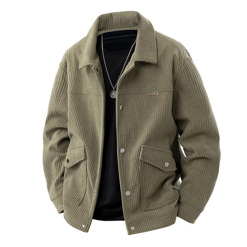Corduroy Jacket Men's Spring and Autumn Heavy and Crisp Style Windproof Casual Versatile Jacket Top