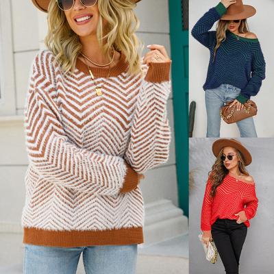 Sweater Knitwear Autumn Winter Round Neck Pullover Long Sleeve Women's Sweater Comfortable Women's Clothing