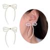 1 Pair Exaggerated All-Matched Earings Pearls Bowknot Ear Jewelry Niche Temperament Earrings for New Year Birthday Gift