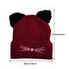 Vintage Solid Color Knitted Pullover Hat Warm Korean Cat Ears Beanies Coldproof Wool Cold Hat Girls