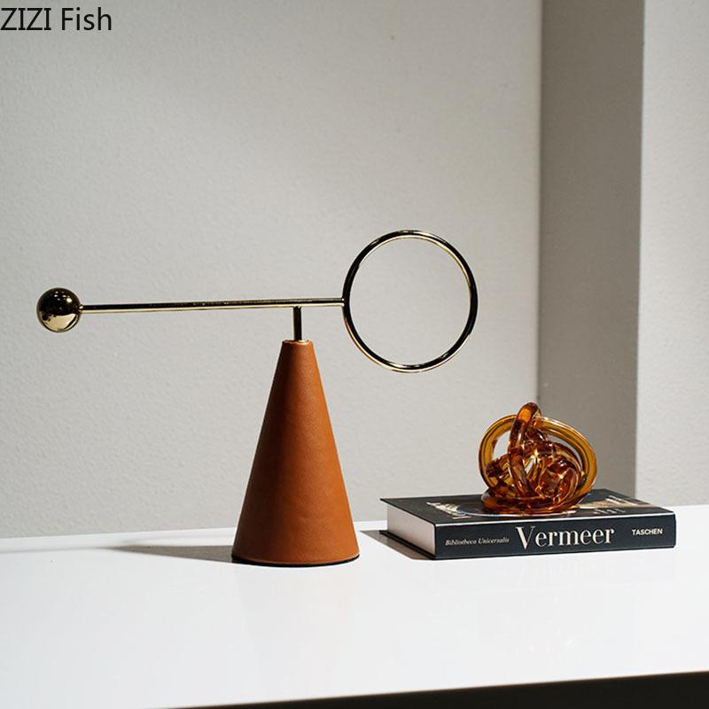 Geometric Stabilizer Rod Ornaments Desk Decoration Minimalism Metal Geometric Sculpture Modern Crafts Room Aesthetic Decor