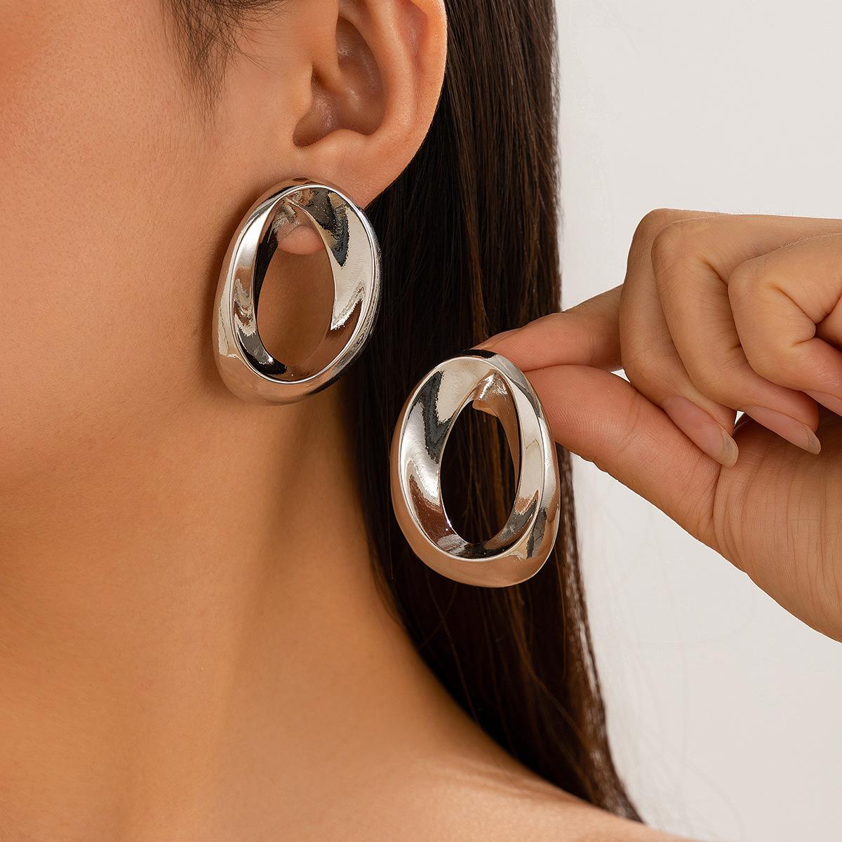 

Гипербола Капля воды Пружина Открытое ожерелье Браслеты Серьги Набор Для женщин Панк Геометрический Золотой медный цвет Металл Циркон Набор