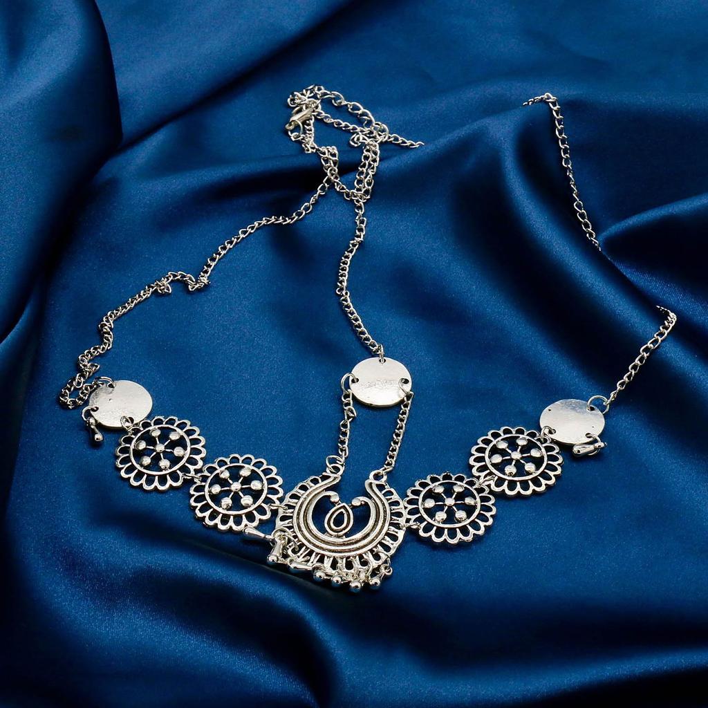 Ethnic Hair Belt For Women Vintage Metal Carved Tassel Forehead Chain Ethnic Forehead Decoration Chain Cosplay Hair Accessories