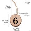 10 Pcs Numbers Wood Circle Hanging Pendant Slice For Wedding Party