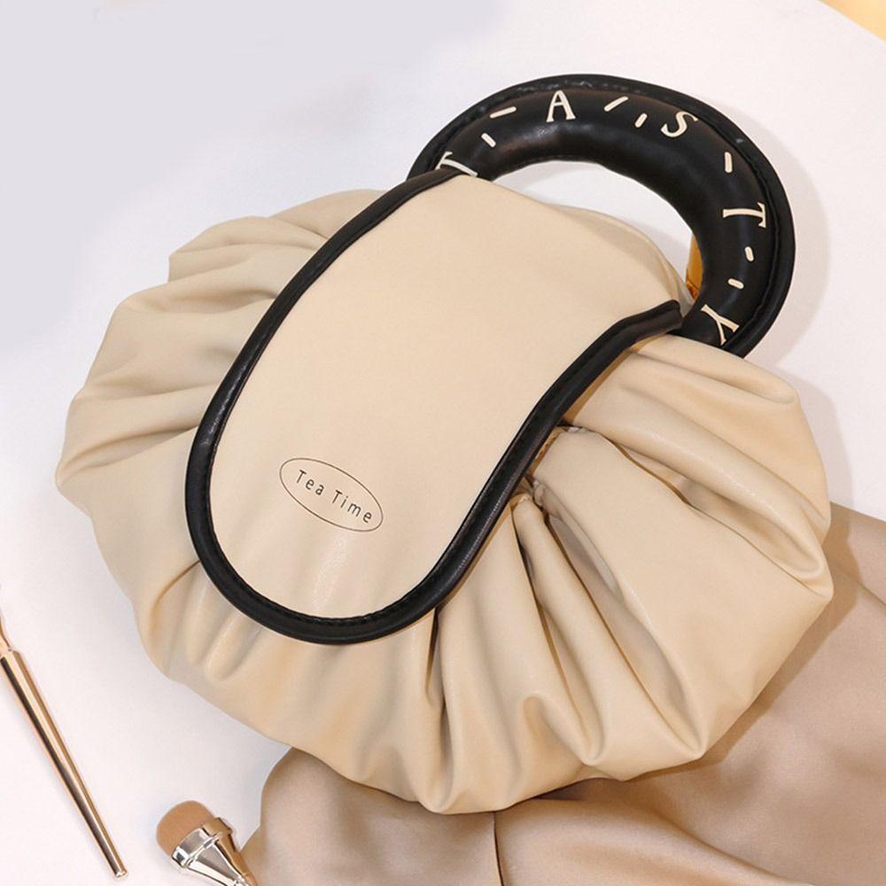 

Водонепроницаемая косметичка для ванной комнаты большой емкости на шнурке, портативная косметичка из искусственной кожи для девочек