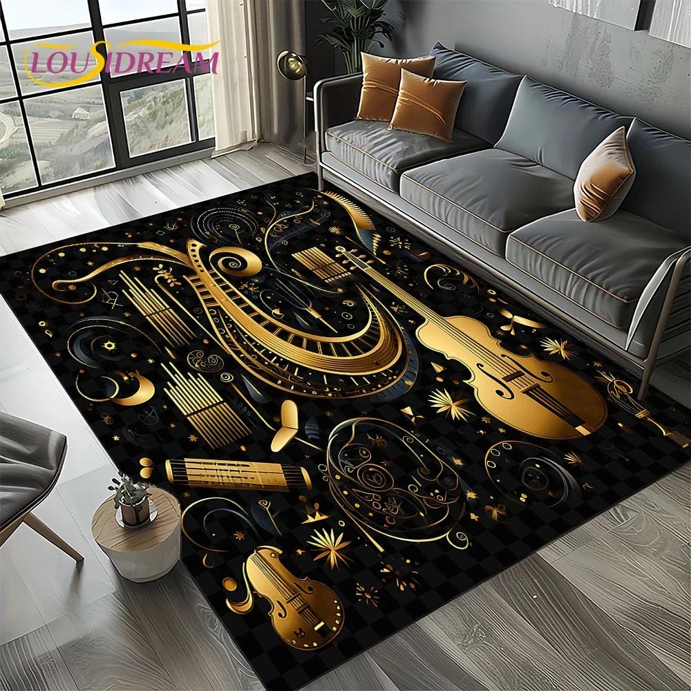 Dream Note Music Colorful Musical Score Cartoon Carpet Rug for Living Room Bedroom Home Sofa Decoration,Kid Non-slip Floor Mat